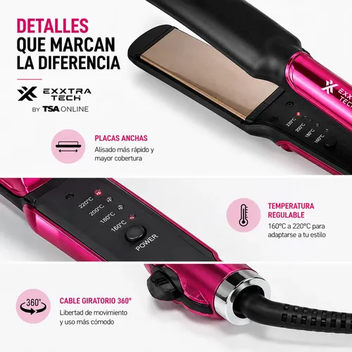 Planchita De Pelo Alisador Cabello Exxtra Tech 45w Cerámica