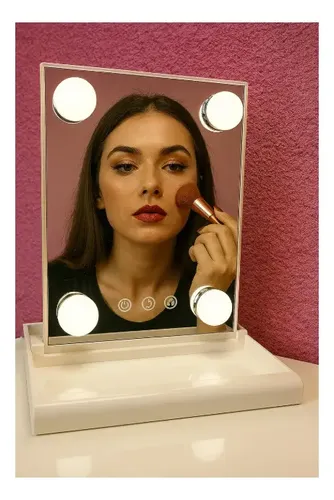 Espejo De Maquillaje 4 Luces Led Usb Frio Cálido Neutro