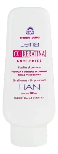 Crema De Peinar Han Keratina Anti Frizz Filtro Solar 200cm3