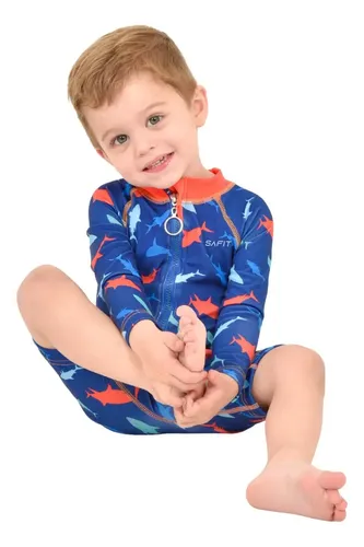 Malla Enterito Body + Gorro Piluso Niño Filtro Uv Agua Safit