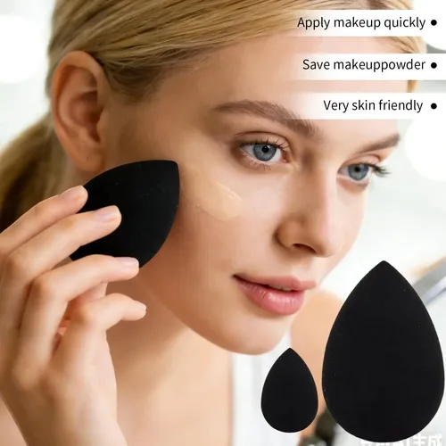 Set De 40 Brochas Y Esponjas De Maquillaje Negro