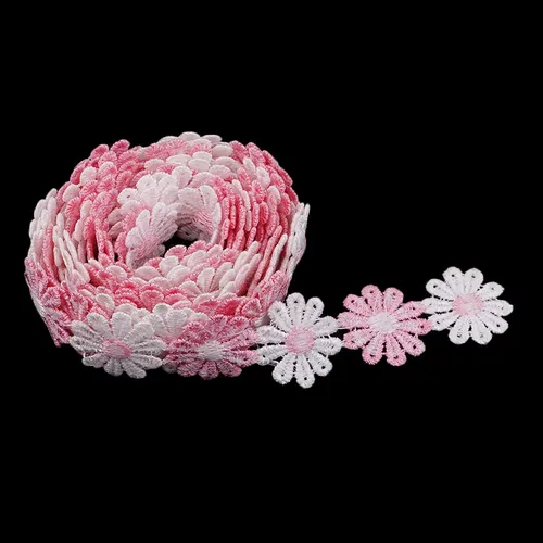 4 Yardas, Rosa, , 25 Mm, Cinta De Encaje De Margarita
