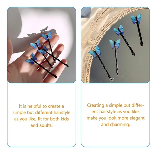 8 Pinzas Laterales Para El Pelo Con Mariposas En 3d, Pinzas