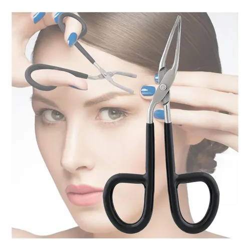 Pinza De Cejas Muskalmed Con Mango Negro De Pvc