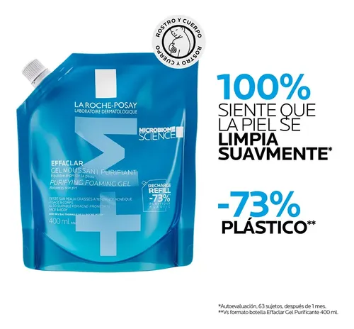 Effaclar Gel +m Limpiador Purificante Refill 400 Ml Todo Tipo De Piel Día/noche
