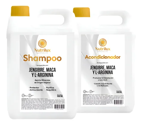 Shampoo Y Acondicionador Jengibre Nutrilux 10 Litros