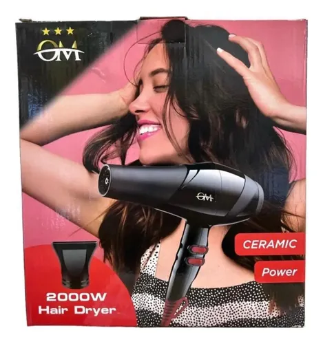 Secador De Pelo Profesional 2000w Frio Calor Color Negro