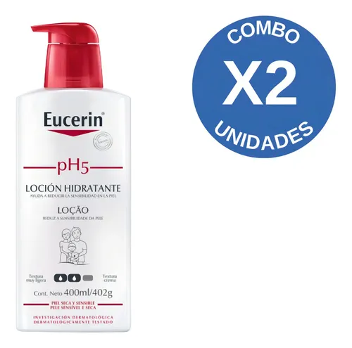 Combo X2 Loción Eucerin Corporal Ph5 Piel Seca 400 Ml Fragancia