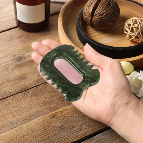 Peine De Masaje Con Piedras, Masajeador De Cuero Cabelludo Y