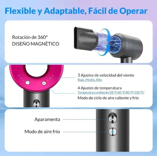 Secador De Pelo Abc Super Hair Dryer, 1600w Color Gris