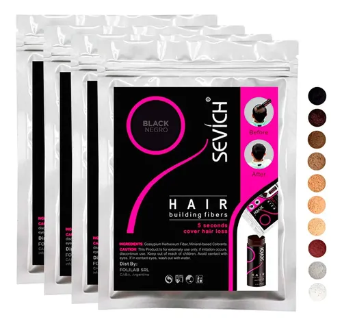 Recarga Sevich 100g Fibras Capilares Color Black Negro