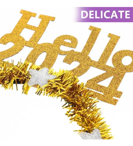Golden 2024 New Year Party Hairband Festive Star Headband