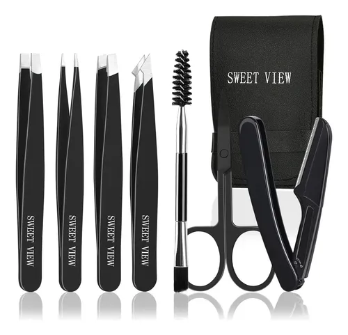 Kit Cejas 7 Piezas Tijera Pinza Y Cepillo Precisión