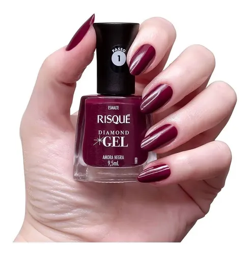 Esmalte Risque Diamond Gel 9,5ml Tonos Claro Blanco Camafeo
