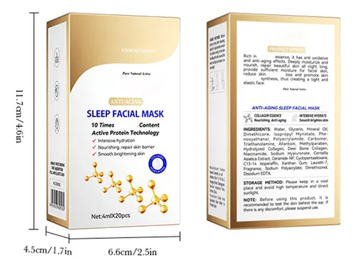 Mascarilla Facial De Colágeno Antiarrugas Para Dormir, 20 Un Todo Tipo De Piel