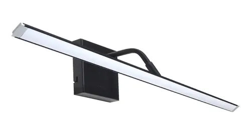Aplique De Pared Led Movil Direccionable Para Espejo Baño 40 Cm Negro Luz Calida Gioluce
