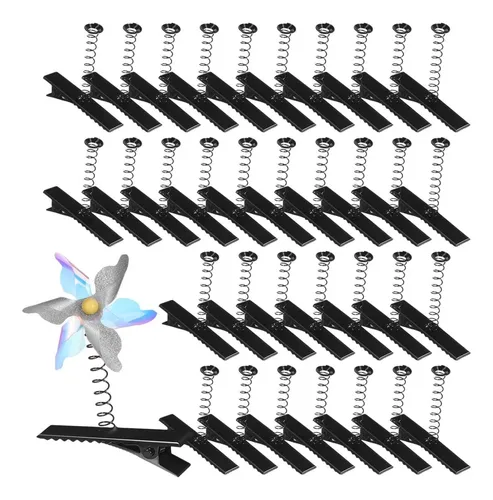 100 Clips De Pato De Metal Homoyoyo Con Resorte Negro