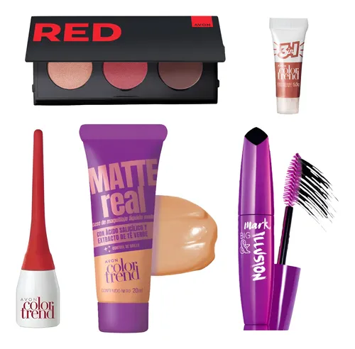 Set De Maquillaje Kit Basicos Base Corrector Labial Rubor Ap