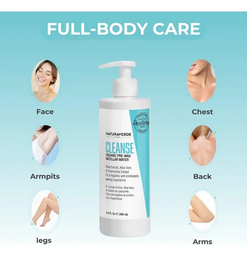 Agua Micelar Orgánica Para Precera Naturaverde Cleanse, 6.8