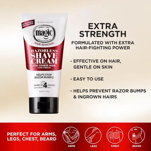 Crema Depilatoria Sin Rasurar Magic Shave Extra Strength 6