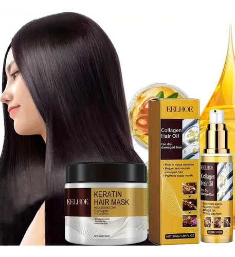 Mascarilla Keratina Aceite Colágeno Hidratante Cabello