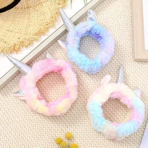 3 Cintas Para El Pelo Con Forma De Unicornio, Adorables Toca