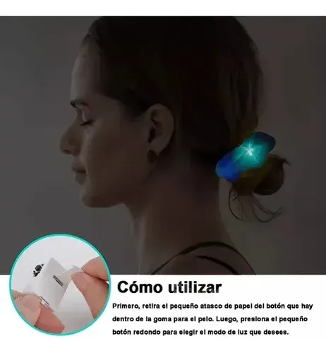 A 12pzs Goma Elásticas Led Light Pelo Scrunchies Para ,