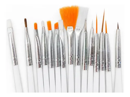 Kit De 15 Pinceles De Decoración Para Manicura