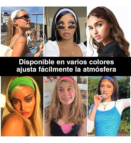 8 Cintas Cabello Elástic Tejido Mixto Deport Yoga Multicolor