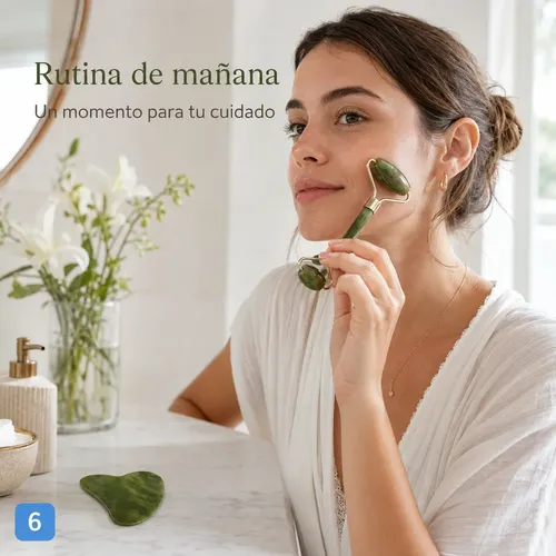 Masajeadores Gua Sha Y Roller Facial Piedra Natural