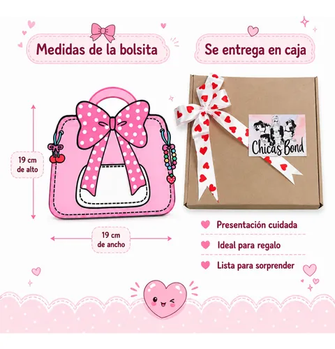 Set Maquillaje Kawaii Bolsita Rubor Gloss Máscara Delineador