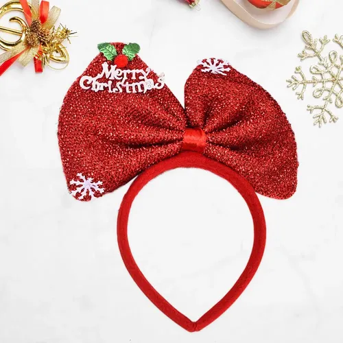 Halloween Diadema Navideña Con Lazo Rojo Para Mujer,