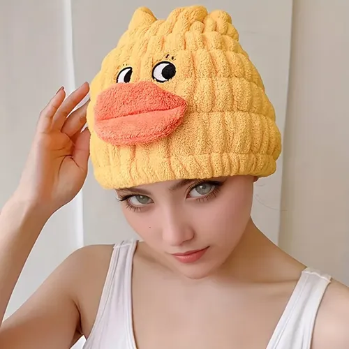Gorro Toalla De Microfibra Secador De Cabello Diseño Pato A