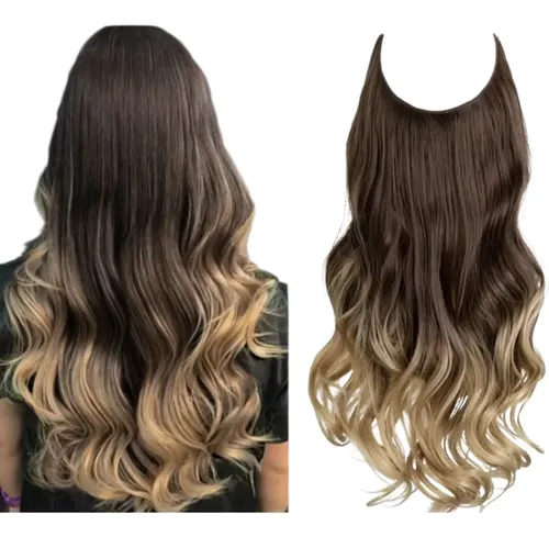 Extensiones De Cabello Vincha Miami Halo Invisible Ondas M01 Color 6T24