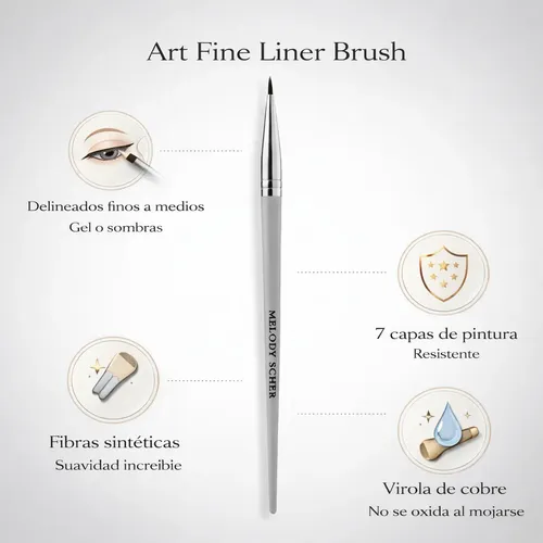 Pincel Maquillaje Ojos Para Delineado Preciso Melody Scher