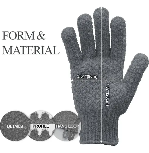 Guantes Exfoliantes Evridwear Para Ducha Con Mango Largo