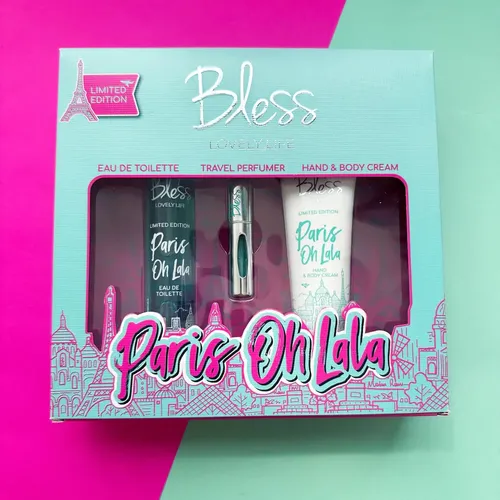 Bless Lovely Life Set Perfume Floral Frutal EDT 50ml + Perfumero + Crema Oh Lala Mujer