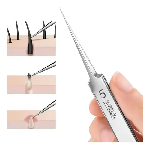 Juego De 3 Pinzas Faciales Ultrafinas Para Cejas ~