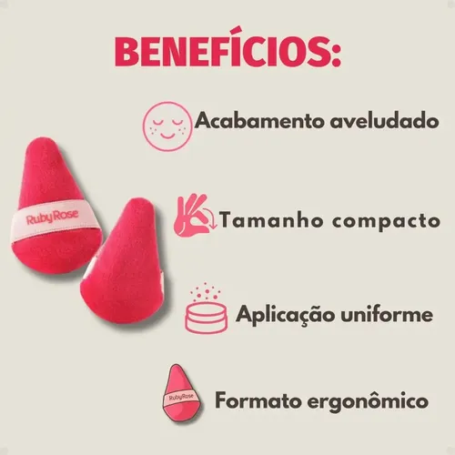 Esponja De Maquillaje Mini Antipolvo Ruby Rose Tiny Touch Rosa Mediana