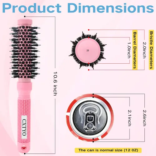 Cepillo Para Cabello Cxtyo 2,5cm Iónico Cerámico Redondo Pa