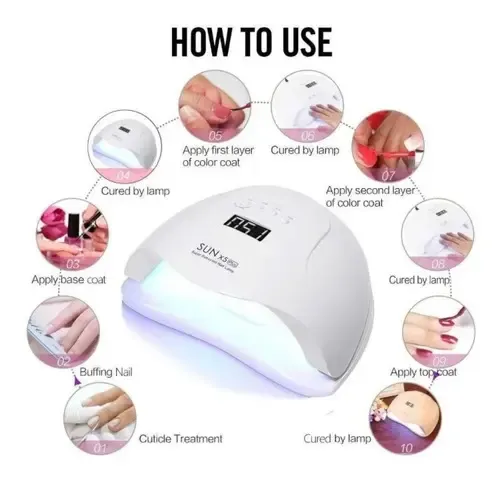 Cabina Uñas Uvled Sun X5 Plus 80w Display Potente Uñas Gel Color Blanco