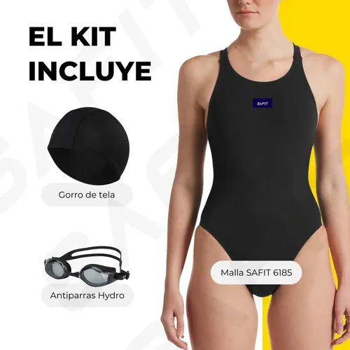 Combo Natacion  Malla + Antiparra + Gorro Cloro Resistente