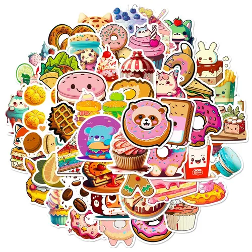 . / 50 Pegatinas Con Forma De Rosquilla Con Forma De Dp