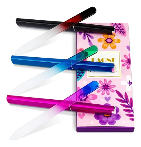 Eaone Lima De Vidrio Cristal Con Estuche 3 Pack