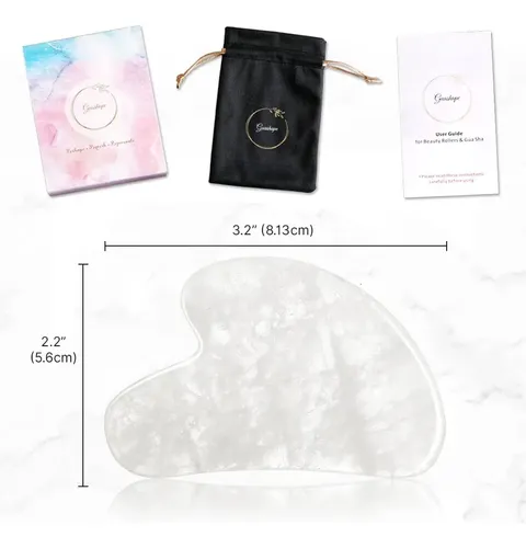 Facial Gua Sha Guashape, Cuarzo Blanco Natural, Para Esculpi
