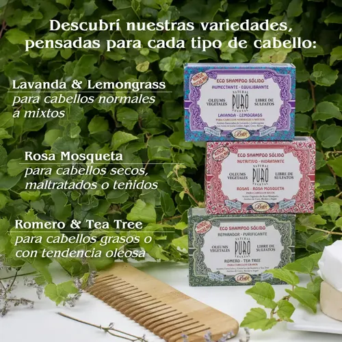 Shampoo Sólido Lavanda Lemongrass 100 G sin Sulfatos, Sin Sci