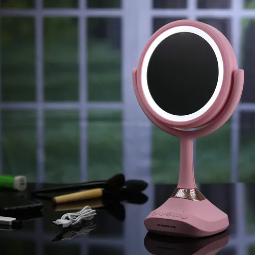 Espejo De Tocador Ovente Con Luz, De Mesa, Giratorio 360°, 6