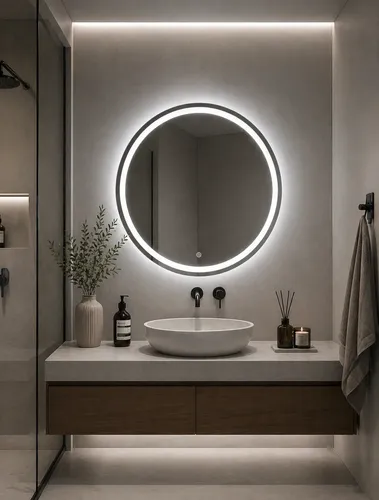 Espejo Digital Led Redondo 70×70 Circular Sin Marco