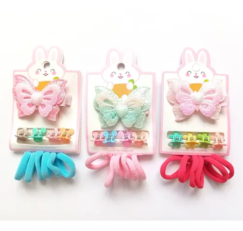 Pack X 3 Set Hebillas De Pelo Para Nena En Colores Surtidos