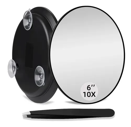 Espejo de Aumento Redondo Jjhxr 10X para Maquillaje y Baño, Portátil con Ventosas